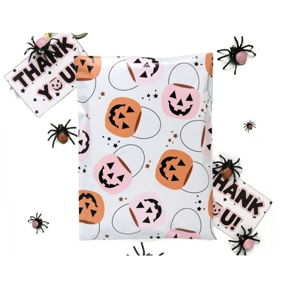 15 10" By 13"Halloween Pumpkin Pollymailer